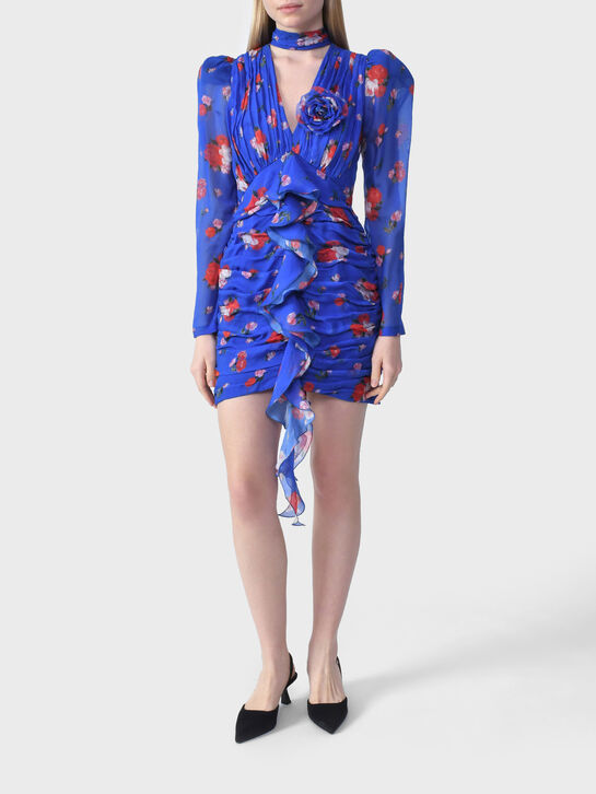 Платье Vienna с драпировкой, синее Roses & Lace | Фото 4