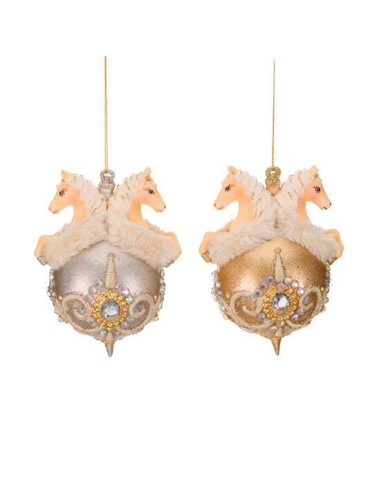 Елочная подвеска Лошадки на балу, 14 см Goodwill | Фото 1