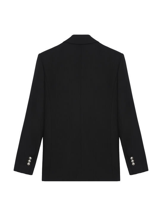 Пиджак двубортный удлинённый, черный Balmain | Фото 2