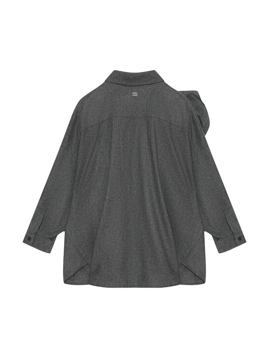 Рубашка с аппликацией &quot;роза&quot;, серая DOUUOD | Фото 3