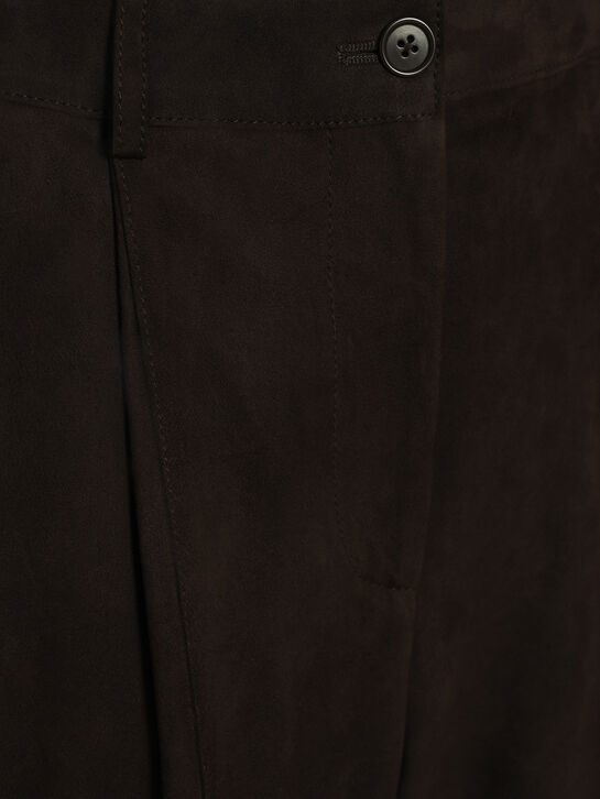 Брюки замшевые, коричневые Parosh | Фото 3