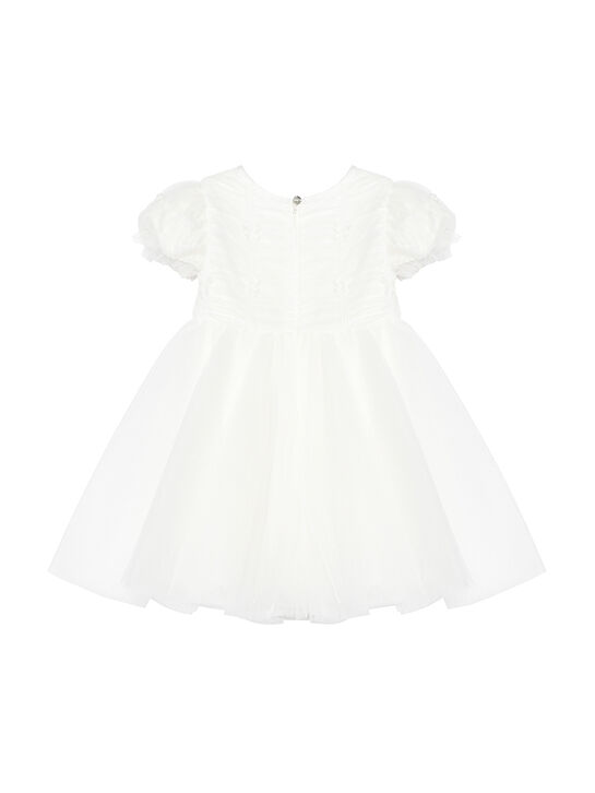 Платье с бантами, белое Monnalisa | Фото 2