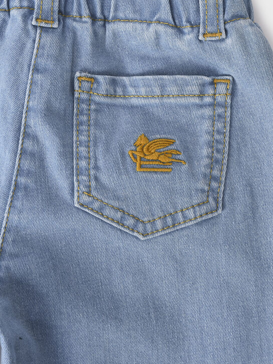 Джинсы широкие, голубые Etro | Фото 3