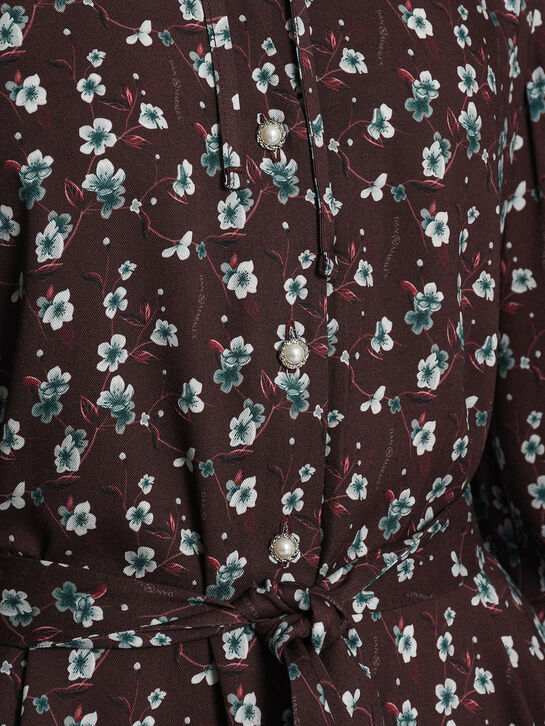 Платье с рюшами, бордовое Dan Maralex | Фото 7