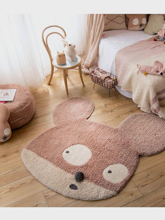 Шерстяной стираемый ковер Miss Mighty Mouse 100х120 см Lorena Canals | Фото 2