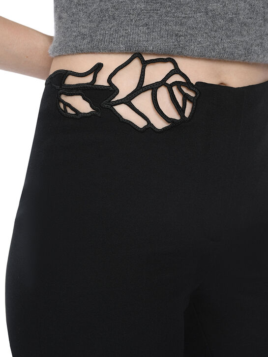 Брюки с декором &quot;роза&quot;, черные Blumarine | Фото 5