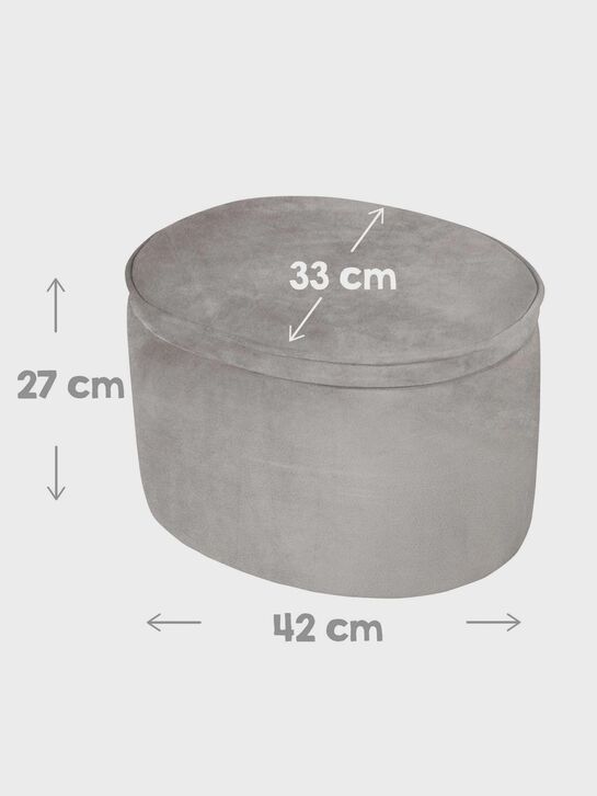 Детский велюровый овальный пуфик Lil Sofa, серый Roba | Фото 5