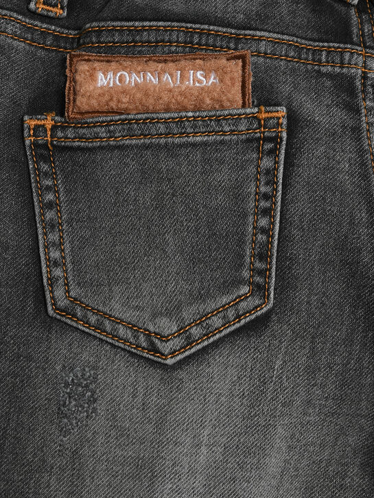 Джинсы с эффектом потертостей Monnalisa | Фото 3
