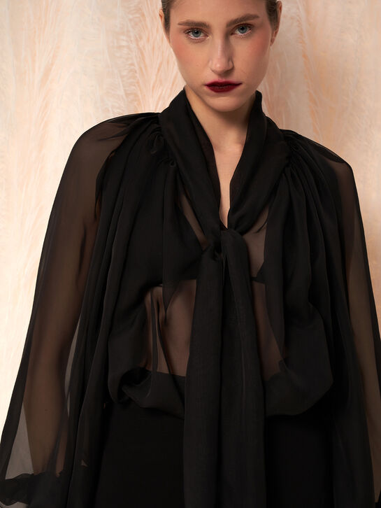 Блуза прозрачная, черная Flashin | Фото 6