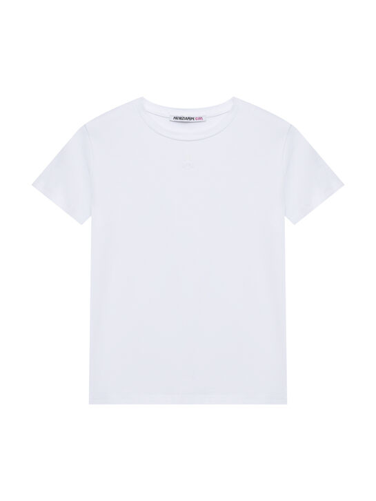 Футболка с лого в тон, белая Patrizia Pepe | Фото 1