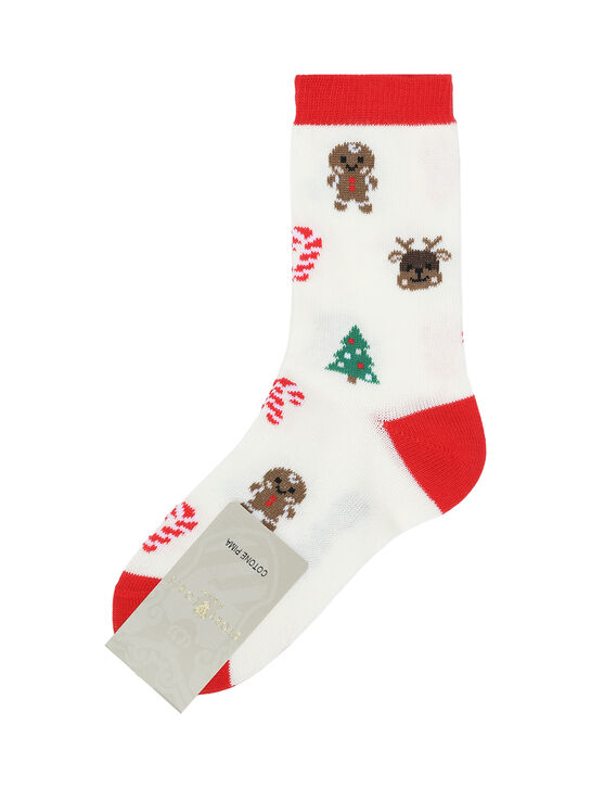 Носки с новогодним принтом, белые Story Loris | Фото 1