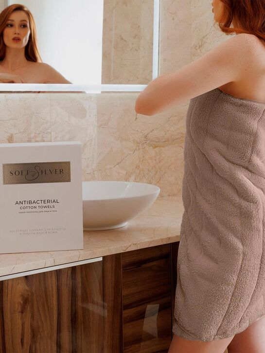 Набор из 3 полотенец (30х50 см, 50х90 см, 70х140 см) Soft Silver | Фото 6