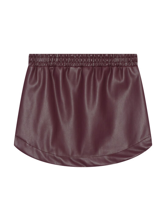 Мини-юбка из эко-кожи, бордовая MSGM | Фото 3