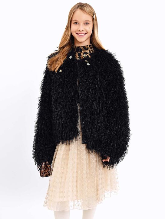 Шуба из эко-меха, черная Patrizia Pepe | Фото 2