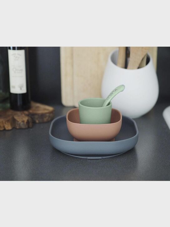 Набор посуды 2 тарелки, стакан, ложка COFFRET REPAS SILIC MINERAL BEABA | Фото 3