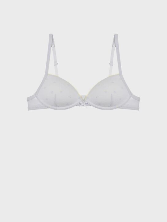 Бюстгальтер с принтом голубые цветочки, светло-голубой Sanetta | Фото 1