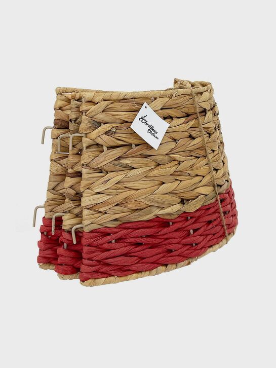 Корзина для елки разборная джутовая с красной полосой, коричневая, 26x58 см Luca Lighting | Фото 4