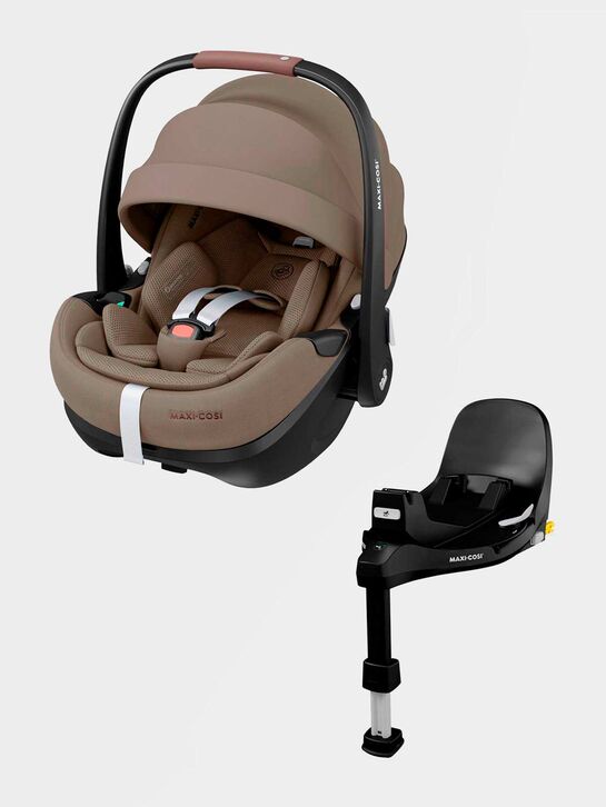 Автокресло Pebble 360 Pro Twillic Truffle 2 в комплекте с базой FAMILYFIX 360 PRO Maxi-Cosi | Фото 1
