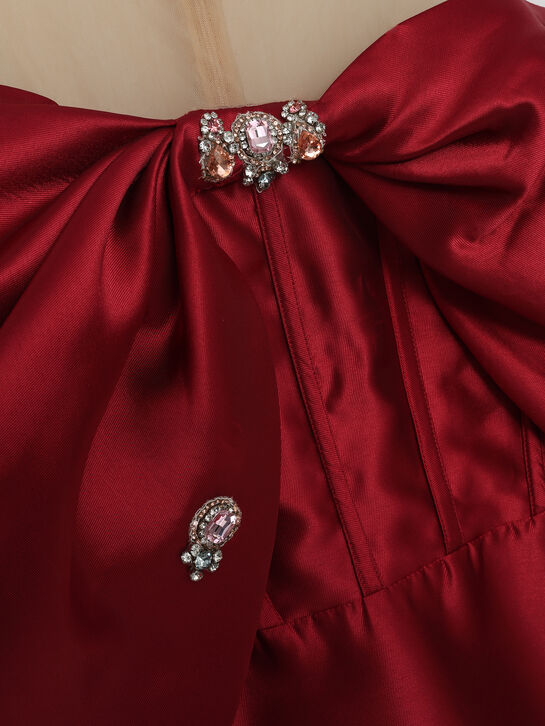 Платье с имитацие банта, красное Maison Ava | Фото 3