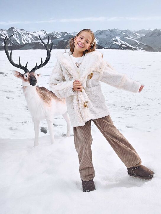 Пальто из эко-меха, белое Dsquared2 | Фото 2