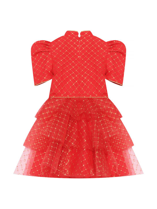 Платье с золотой вышивкой, красное Eirene | Фото 3