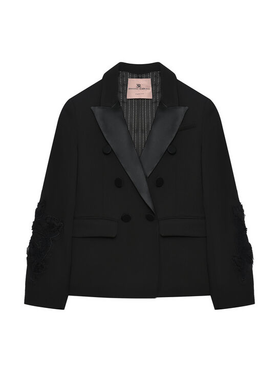 Пиджак двубортный с кружевной отделкой Ermanno Scervino | Фото 1