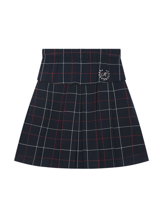 Юбка из пунто милано в клетку Monnalisa | Фото 1