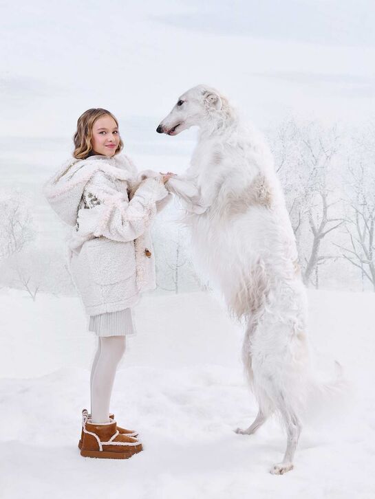 Пальто из эко-меха, белое Dsquared2 | Фото 4