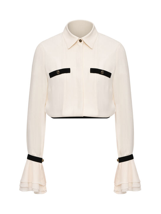 Блузка с воланами на манжетах Elisabetta Franchi | Фото 1