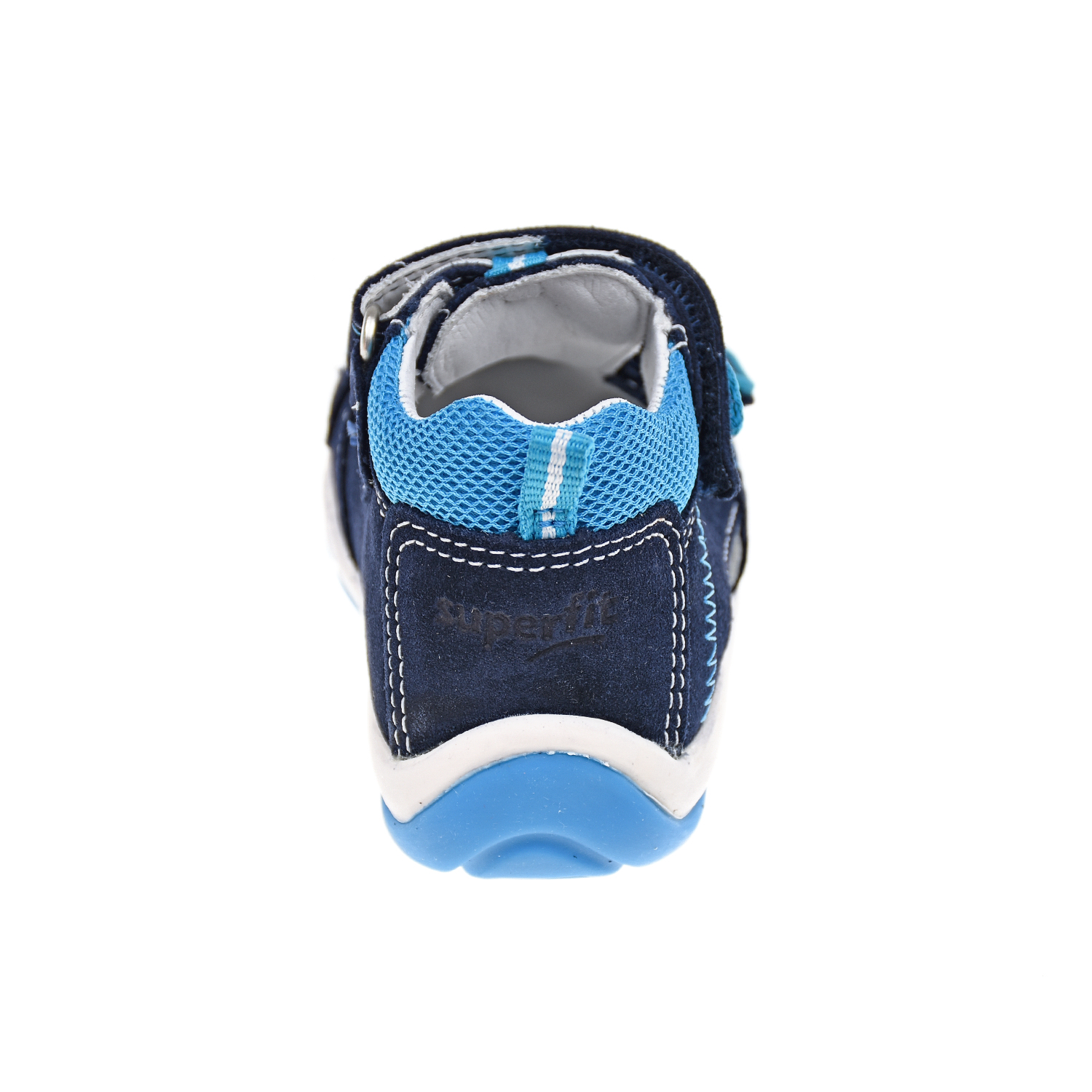 Кожаные сандалии с аппликацией "Футбольный мяч" SUPERFIT детские, размер 18, цвет синий - фото 3