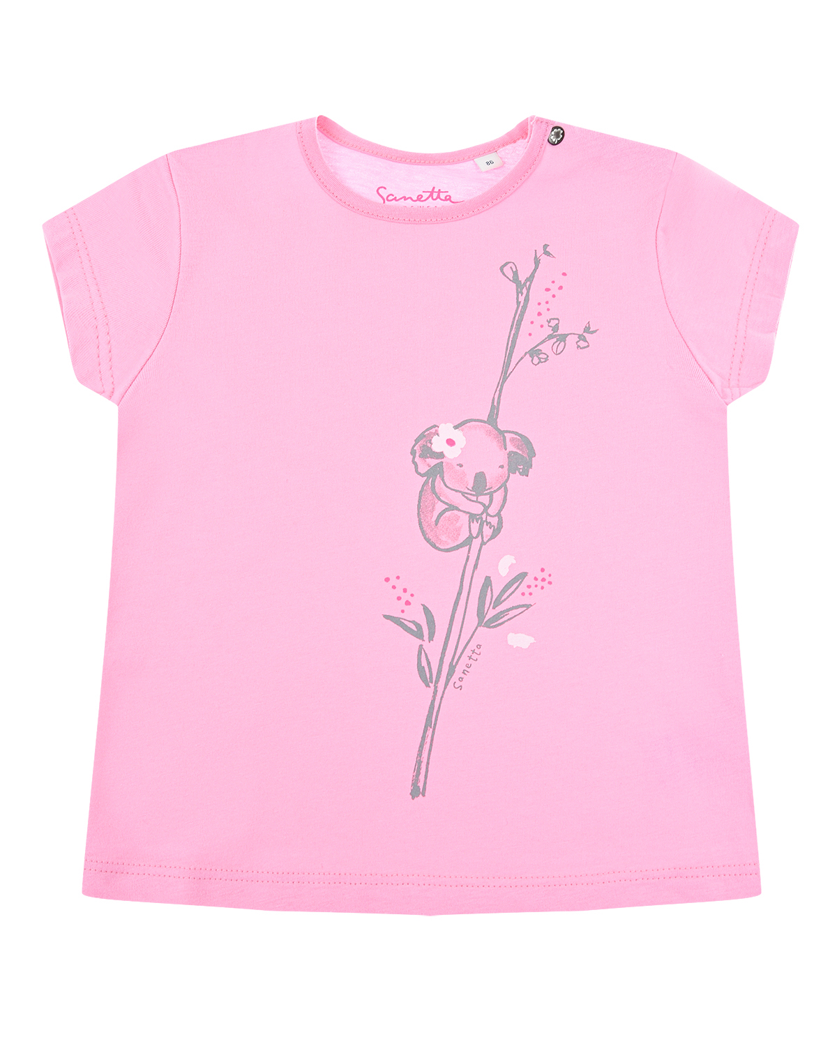 Розовая футболка с принтом "Коала на ветке" Sanetta Kidswear детская - фото 1