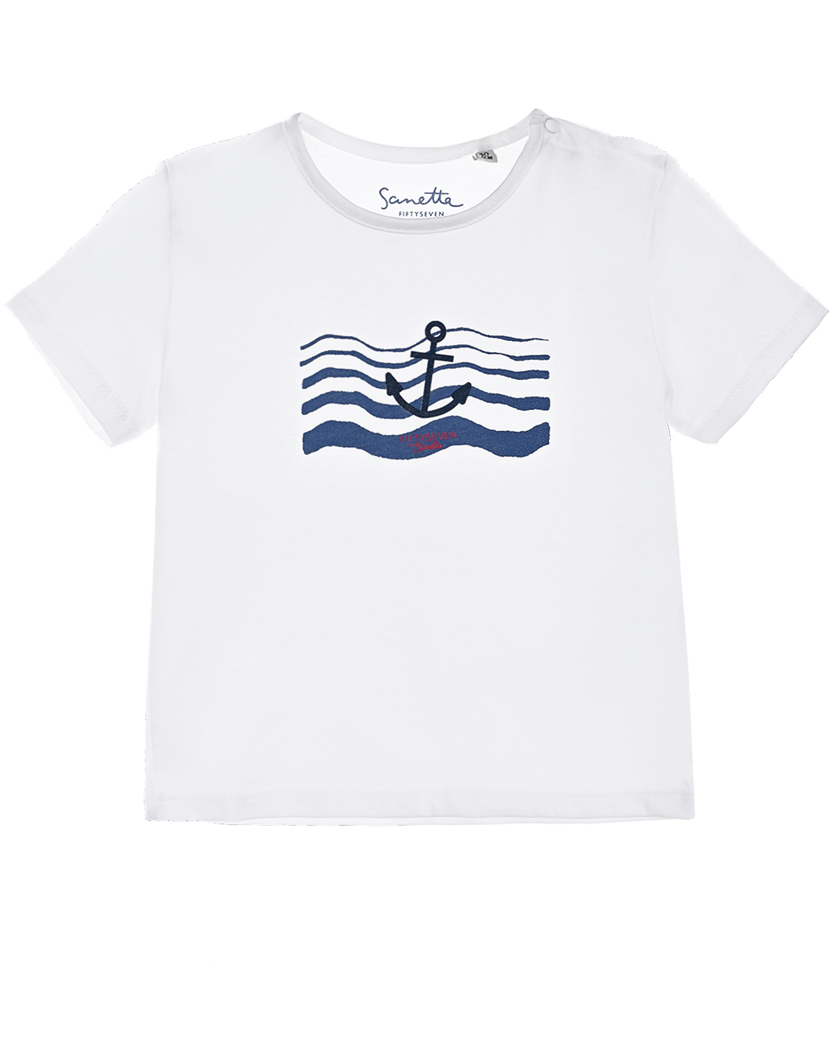 Белая футболка с морским принтом Sanetta fiftyseven детская