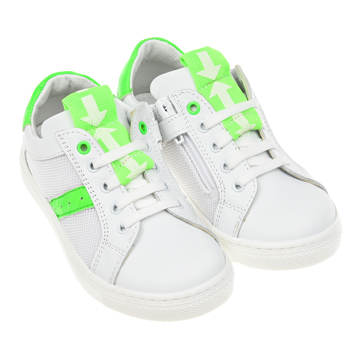 

Белые кеды зелеными вставками Walkey детские, Белый, Белые кеды зелеными вставками Walkey детские