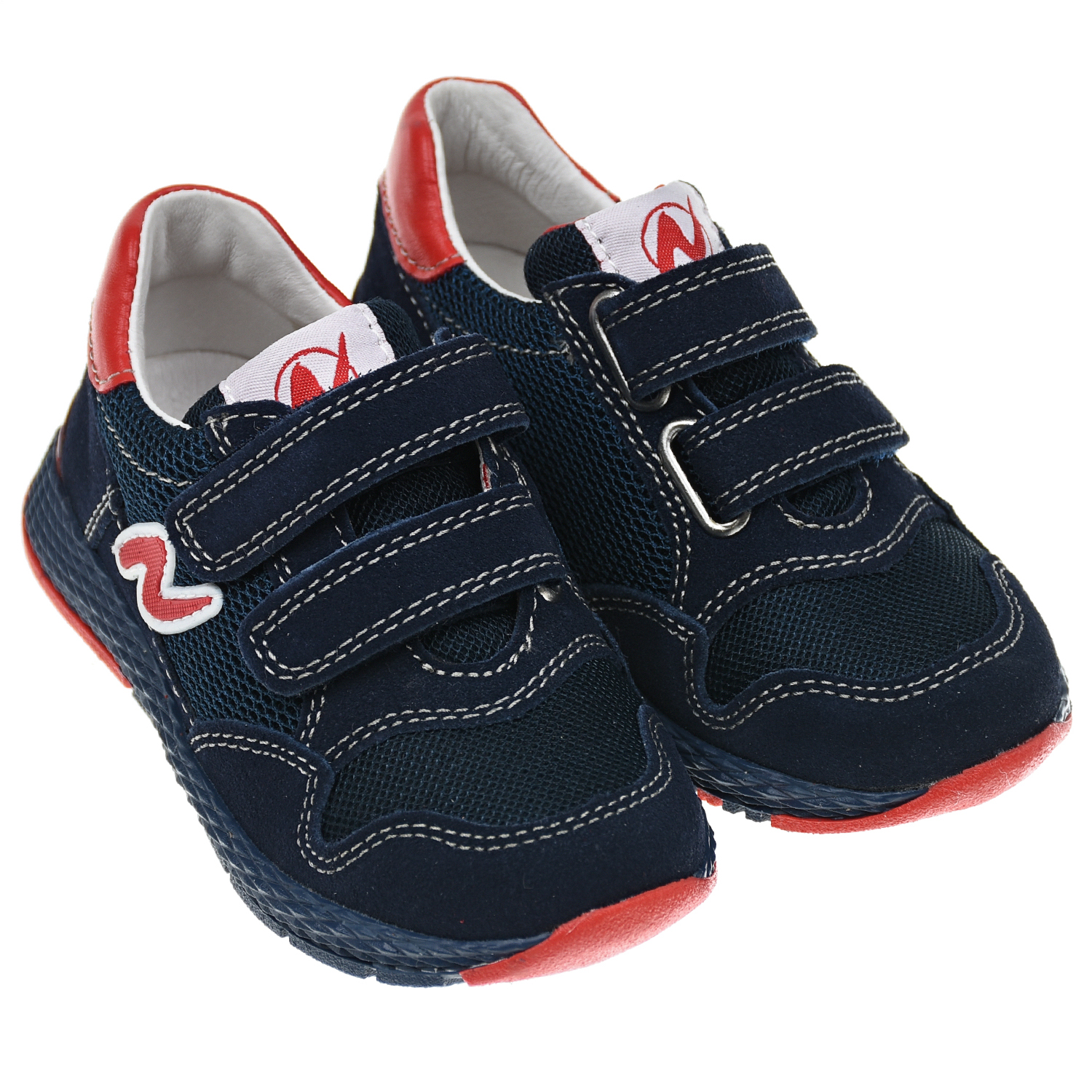 Темно-синие кроссовки с красным логотипом Naturino детское, размер 24, цвет синий - фото 1