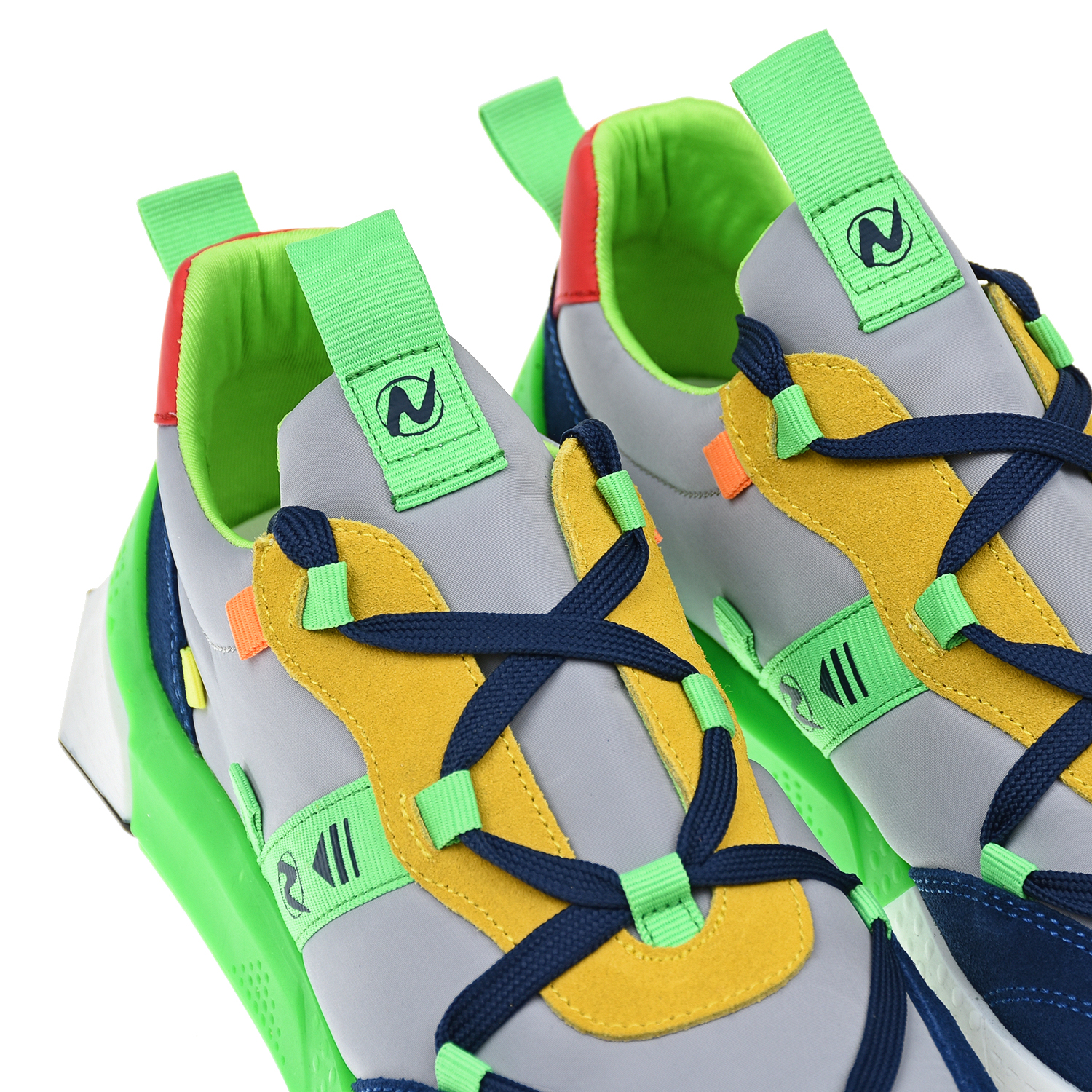 Серые кроссовки с зелеными вставками Naturino детские, размер 33, цвет серый - фото 6