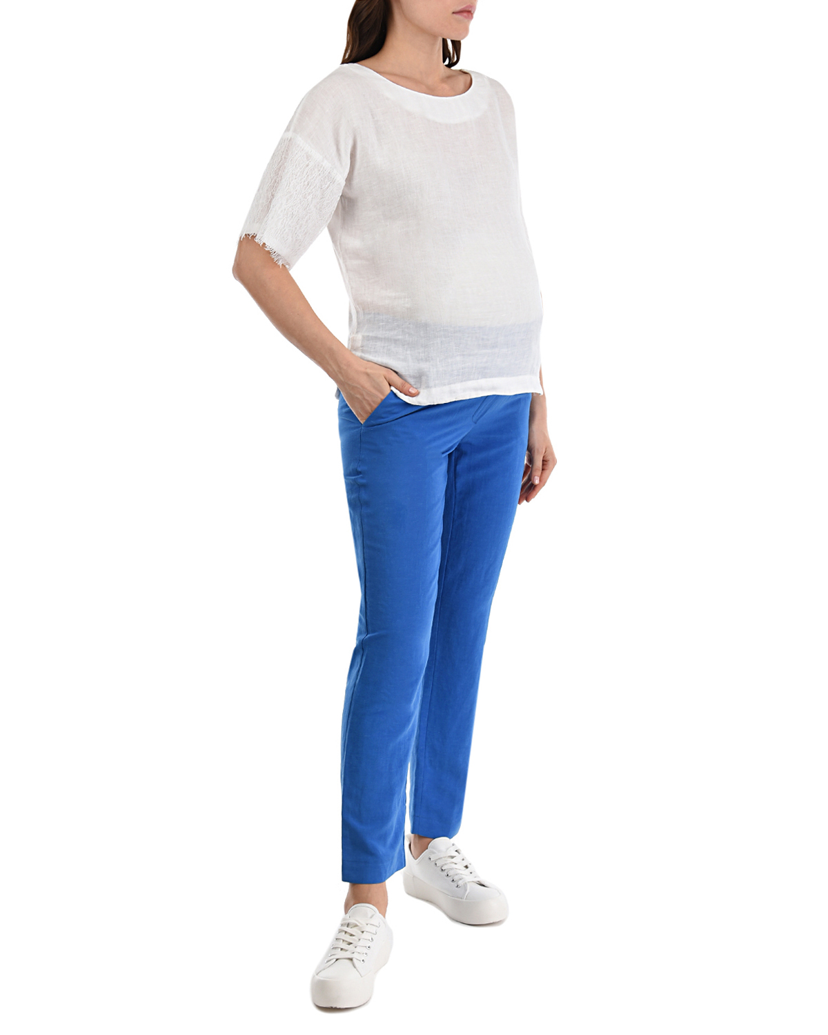 Синие брюки для беременных Pietro Brunelli, размер 40, цвет синий - фото 3