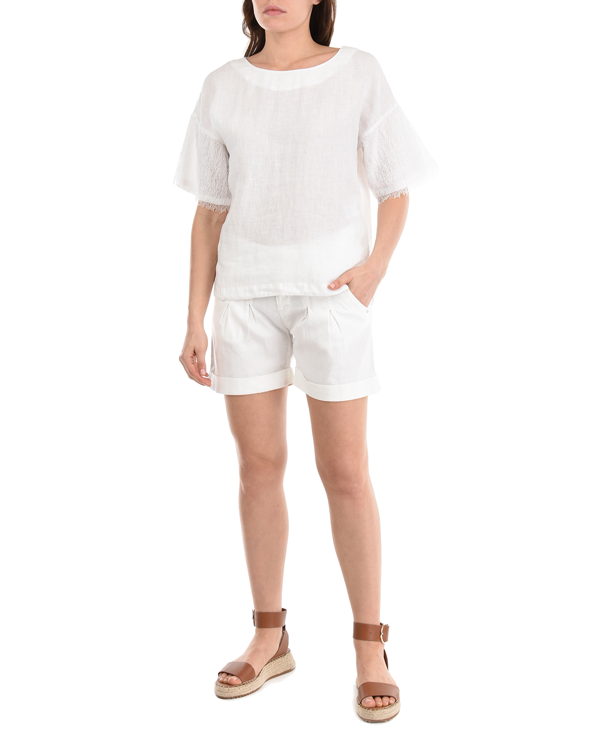 Белые шорты для беременных Pietro Brunelli, размер 40, цвет белый - фото 2