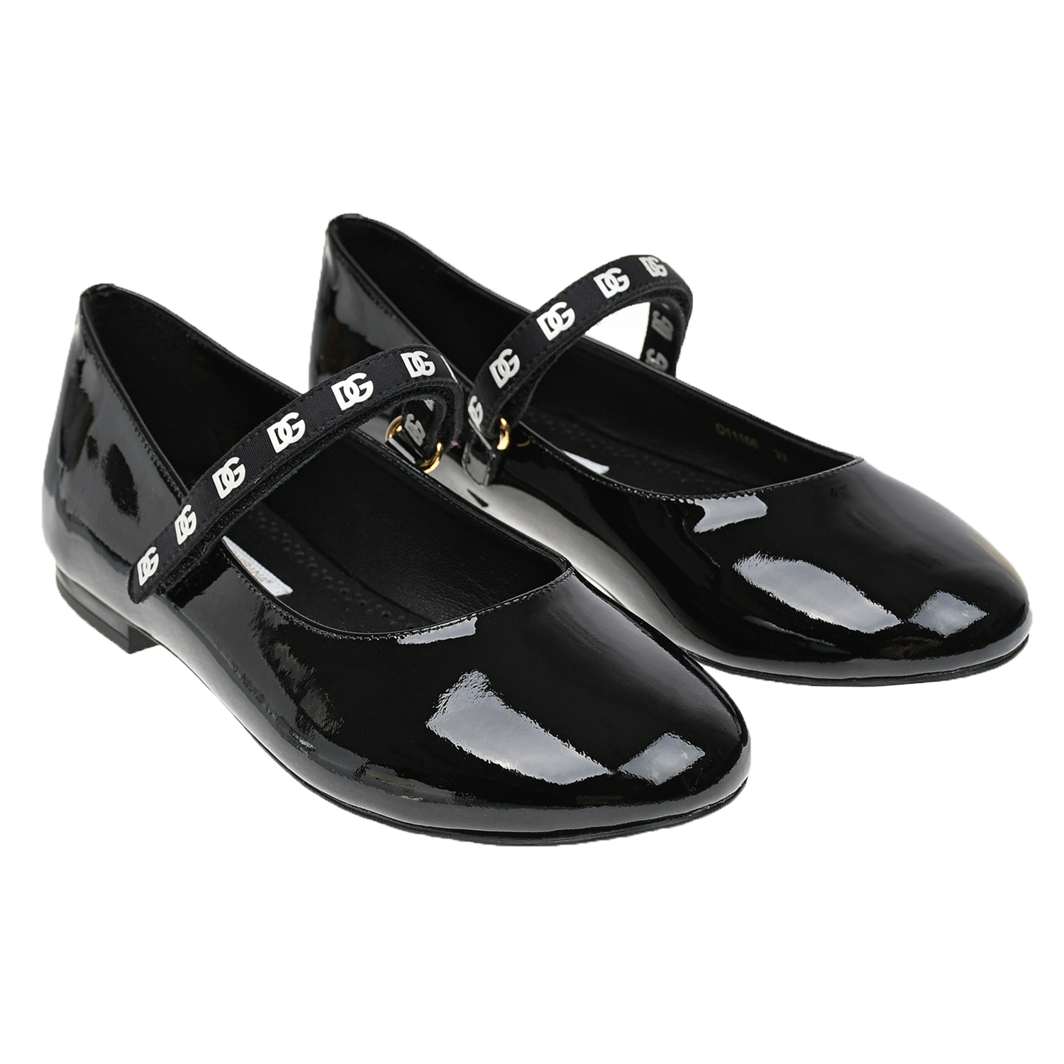 Черные лаковые туфли с лого на ремешке Dolce&Gabbana черные сандалии c металлическим лого dolce