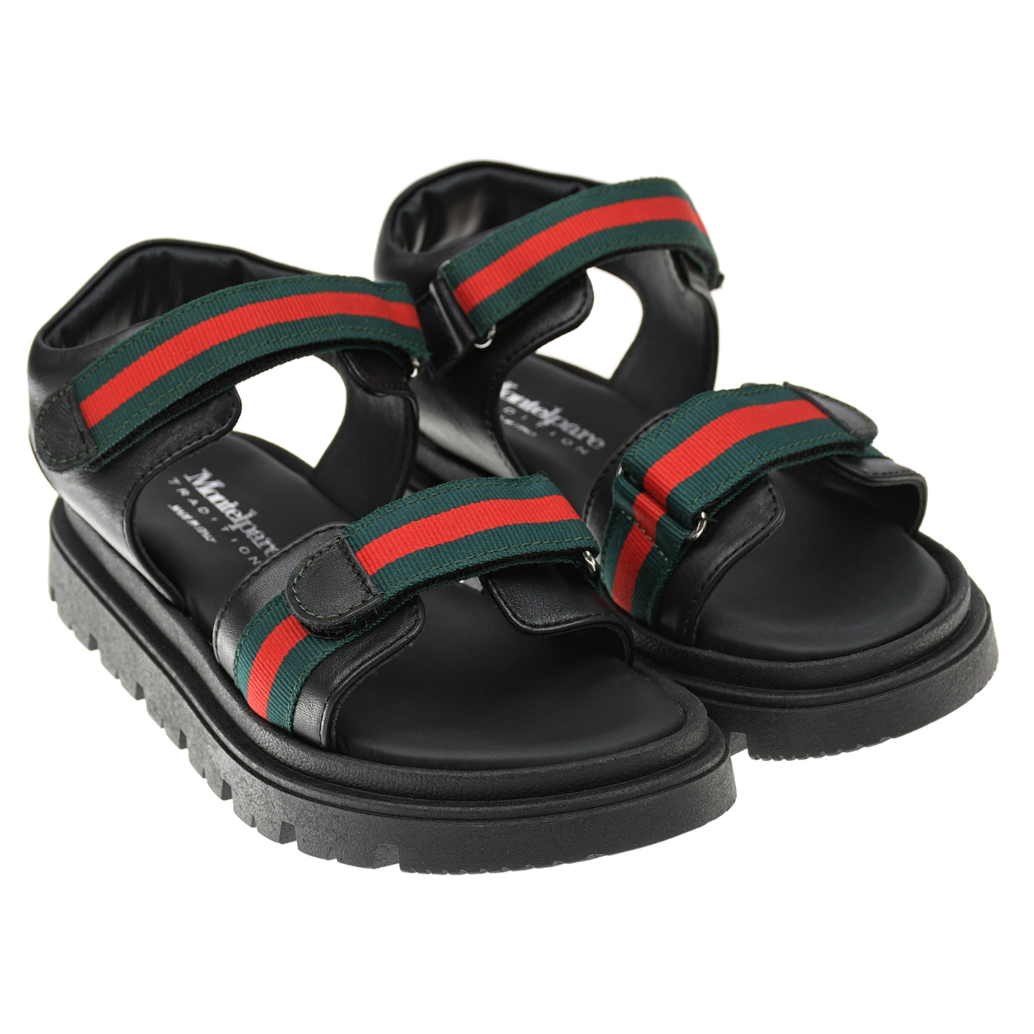 Черные сандалии с отделкой в полоску Montelpare Tradition черные сандалии с лого bikkembergs