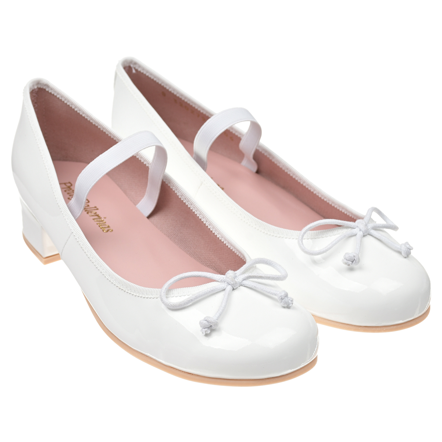 Белые кожаные туфли на каблуке Pretty Ballerinas сиреневые туфли с отделкой глиттером pretty ballerinas