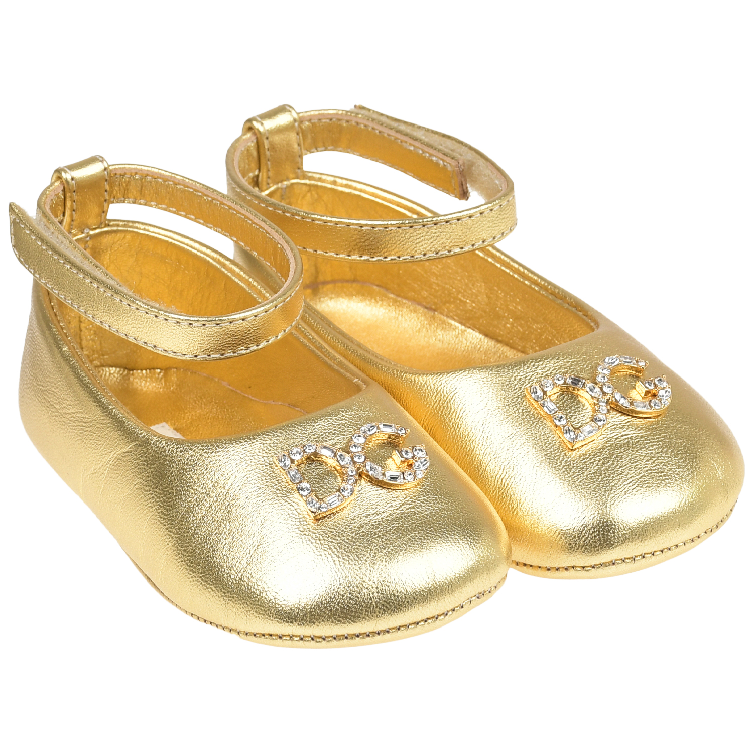 Золотистые пинетки-туфли Dolce&Gabbana