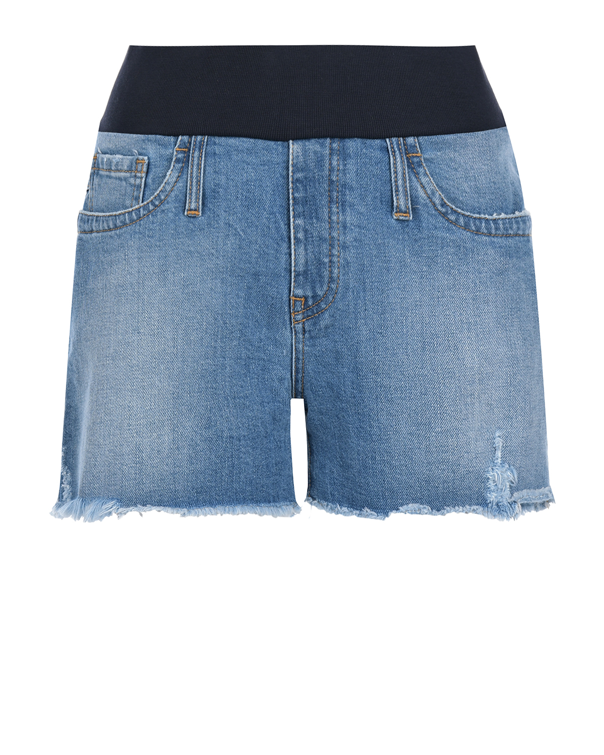 Синие джинсовые шорты для беременных Pietro Brunelli шорты а хаки с поясом на кулиске pietro brunelli