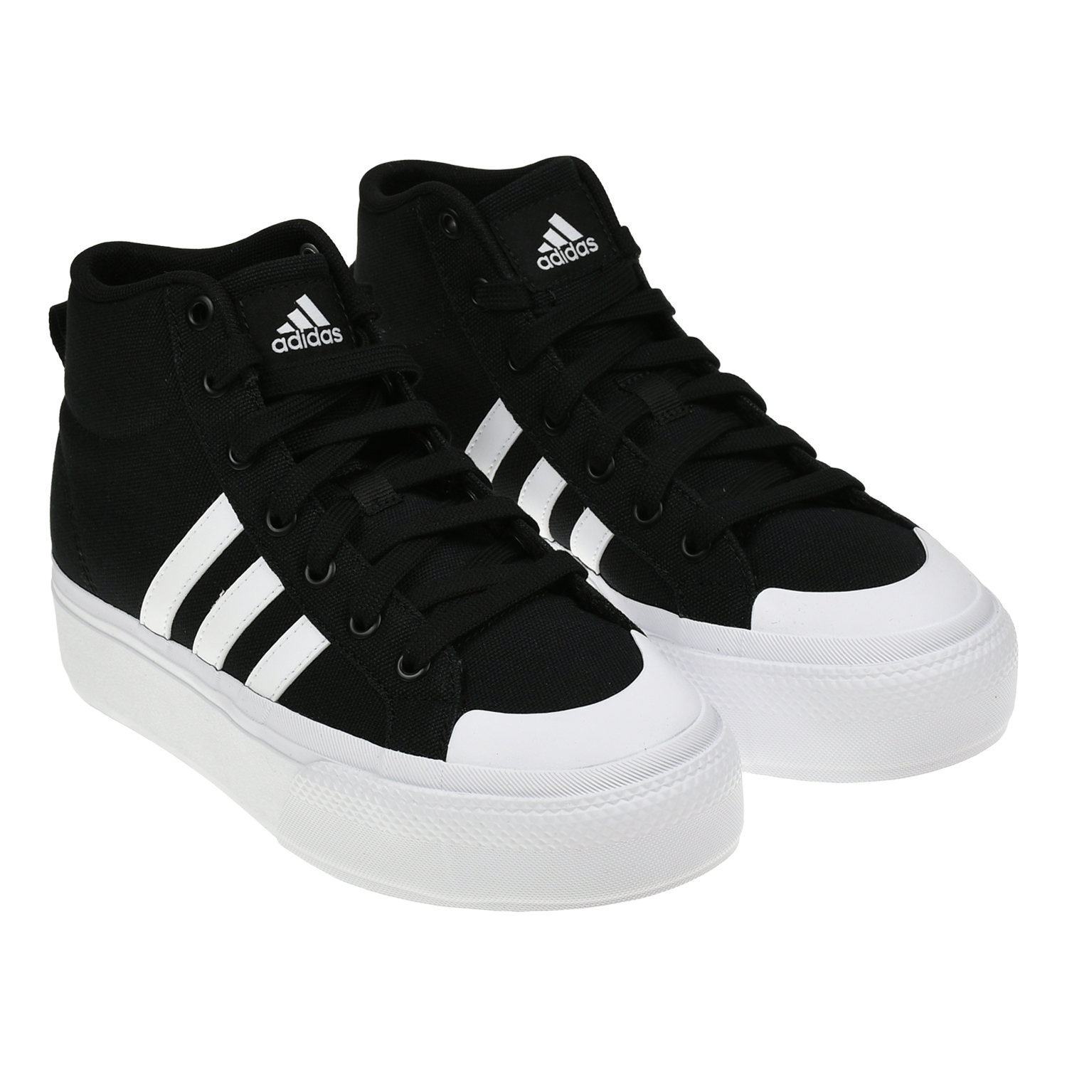 Кеды высокие на шнуровке, черные Adidas, размер 41, цвет нет цвета
