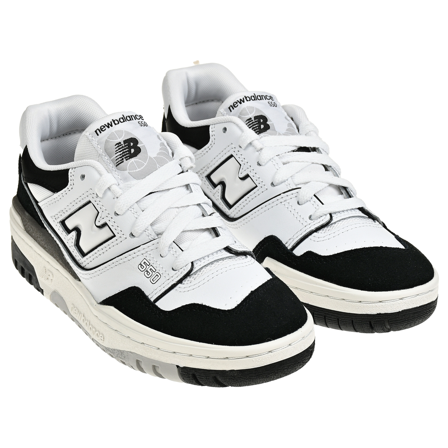 NEW BALANCE Кеды с черными вставками, белые NEW BALANCE