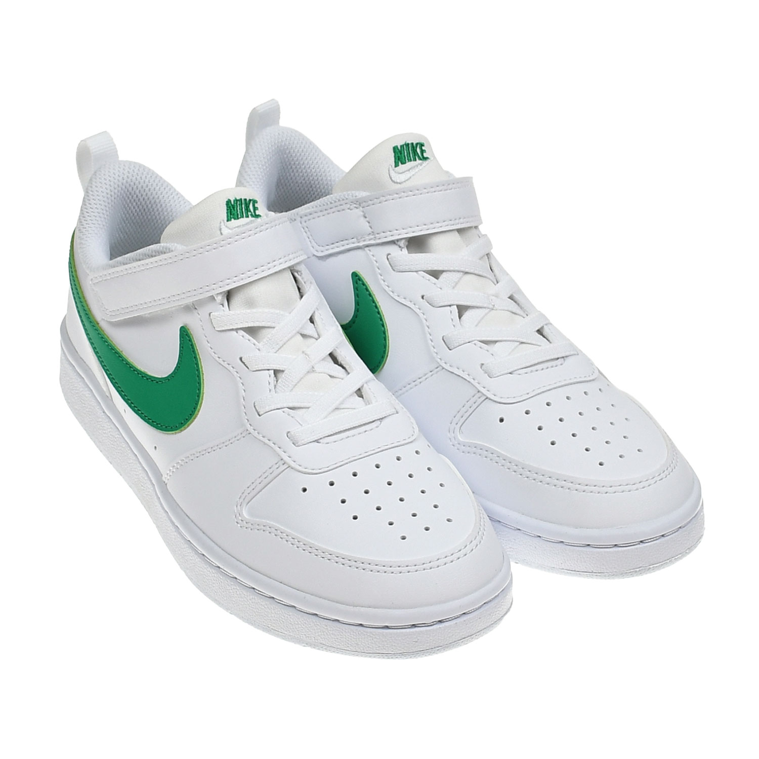 Кеды на липучках с зеленым логотипом, белые Nike, размер 29, цвет нет цвета