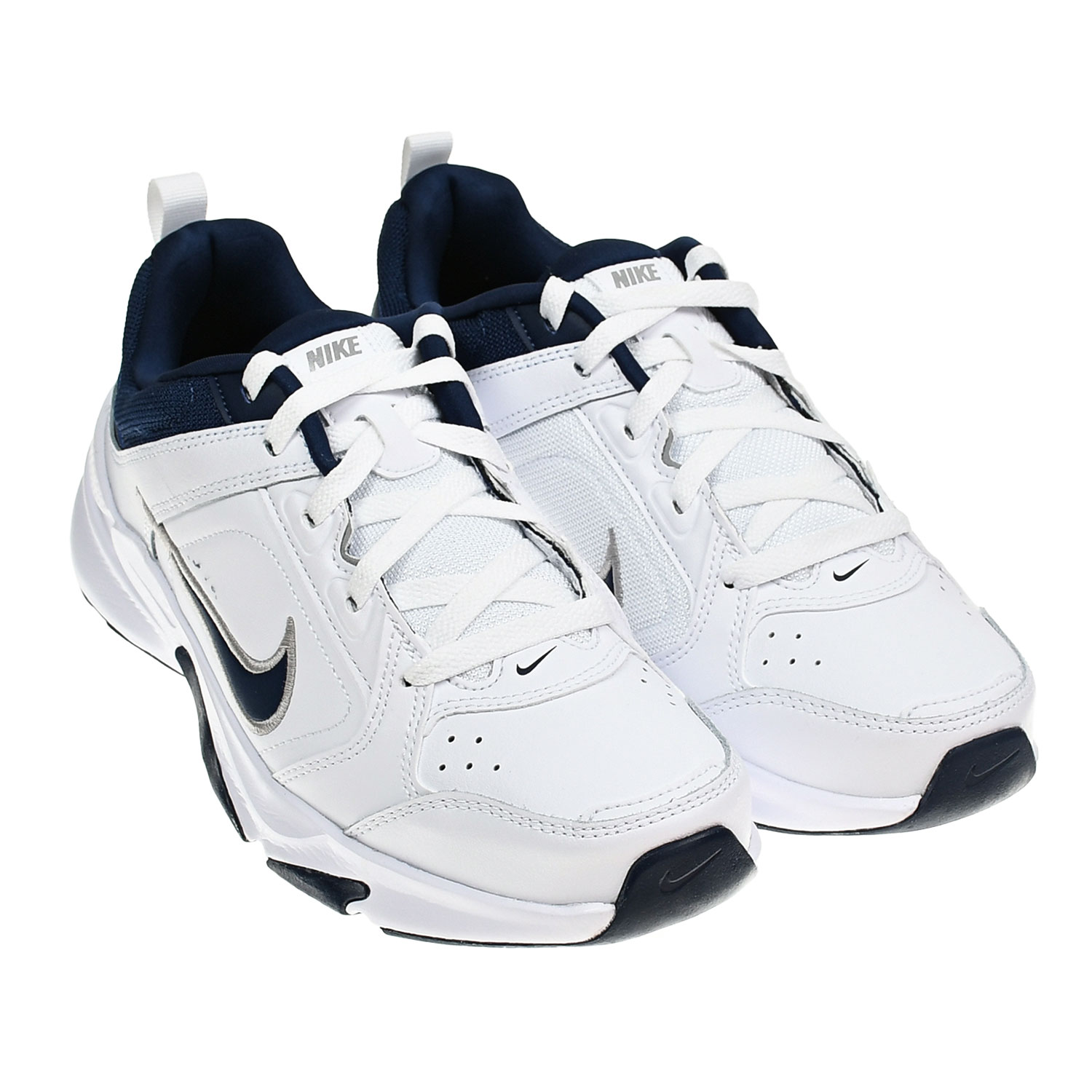 Кроссовки на шнуровке с темно-синим логотипом, белые Nike, размер 39, цвет нет цвета