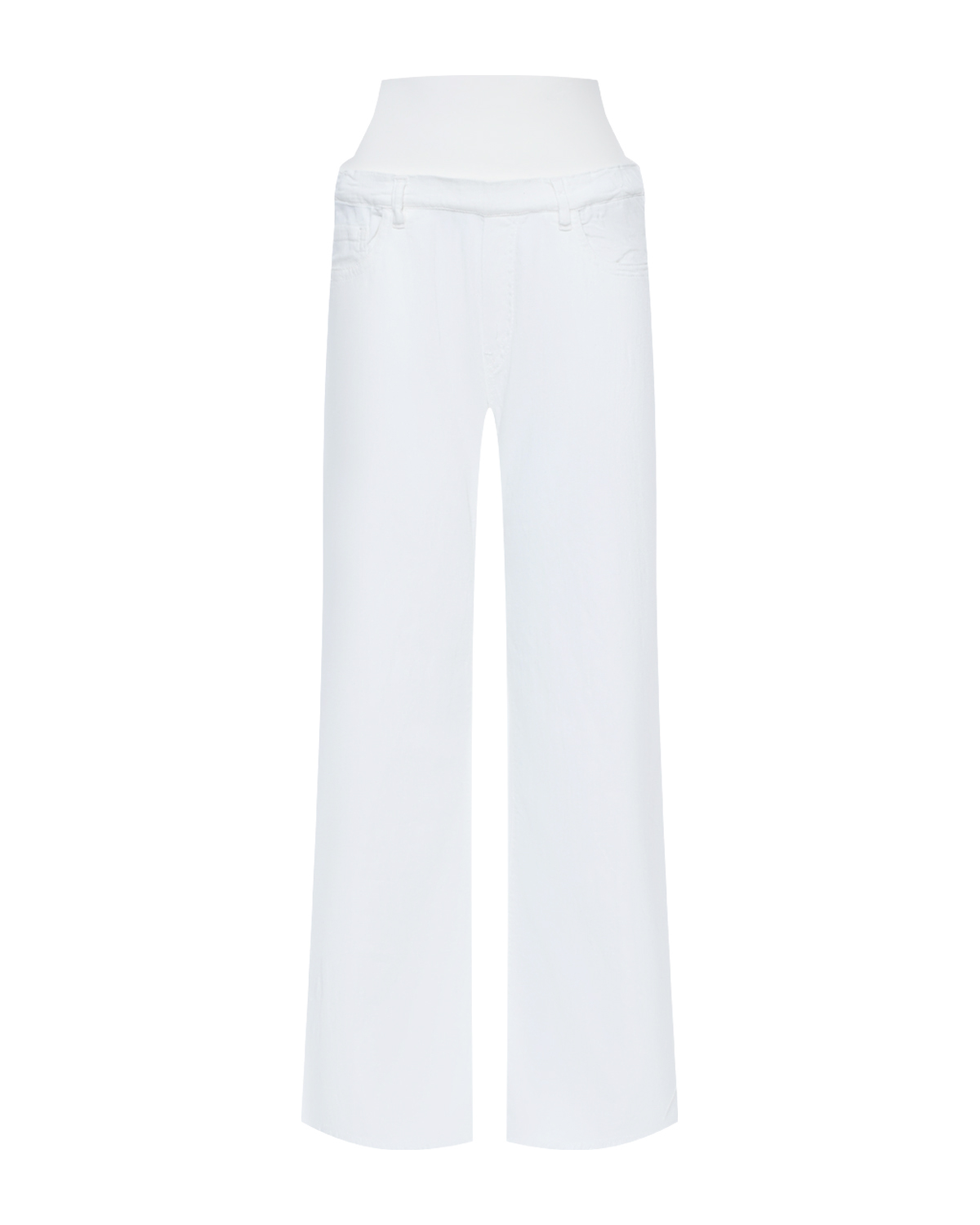 Джинсы для беременных широкие прямые, белые Pietro Brunelli белые джинсы капри для беременных pietro brunelli