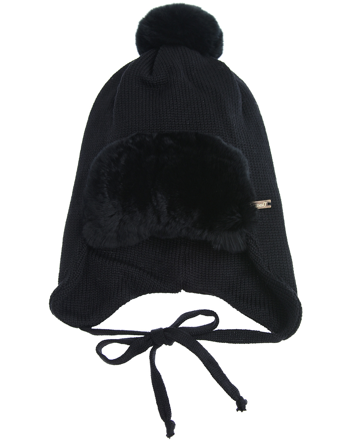 

Шапка из шерсти с меховой отделкой Il Trenino детская, Черный, Шапка из шерсти с меховой отделкой Il Trenino детская