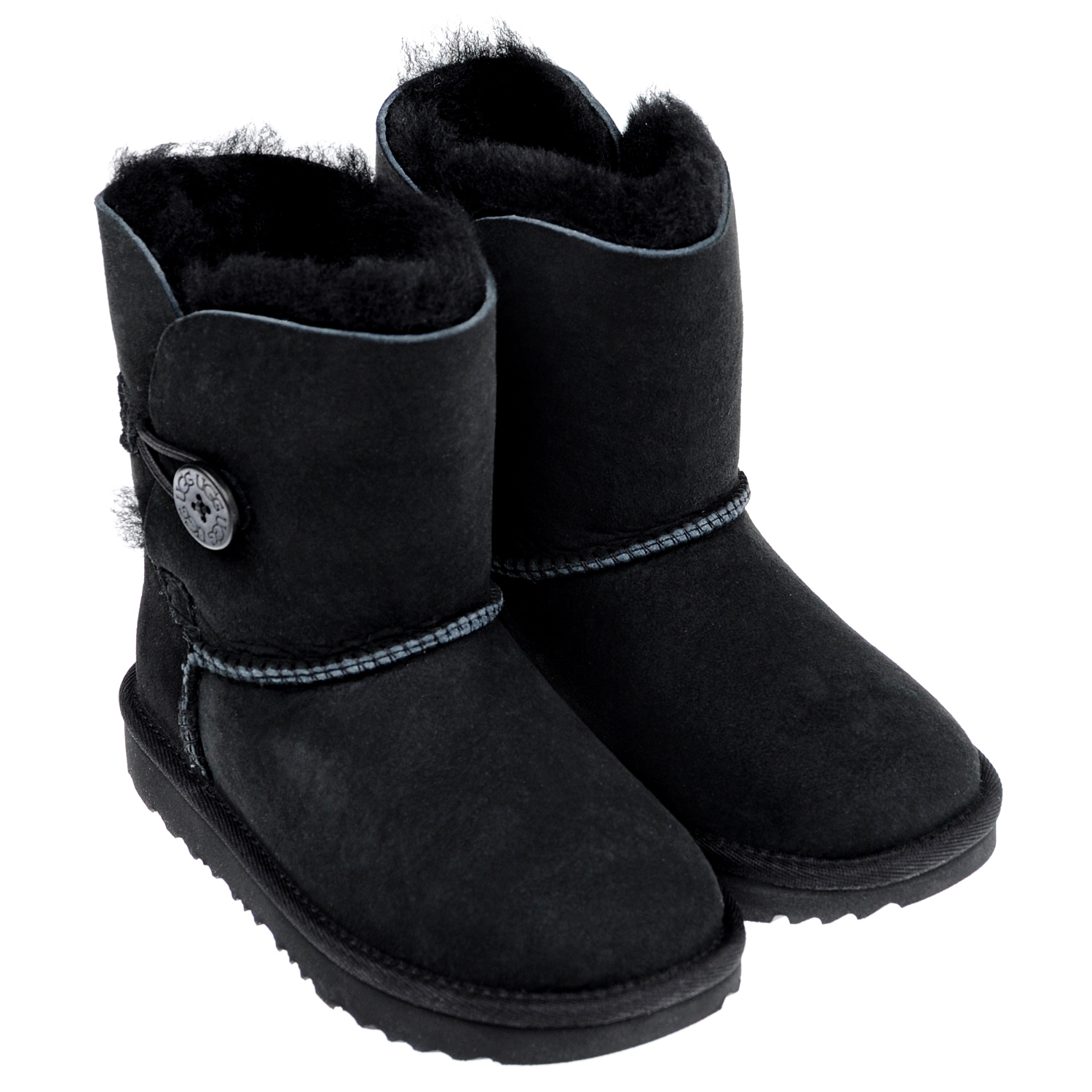 Черные угги с застежкой на пуговицу UGG детские