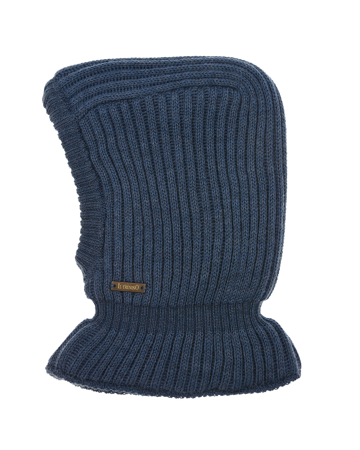 Синяя шапка-шлем из шерсти Il Trenino детская, размер 55, цвет синий - фото 3